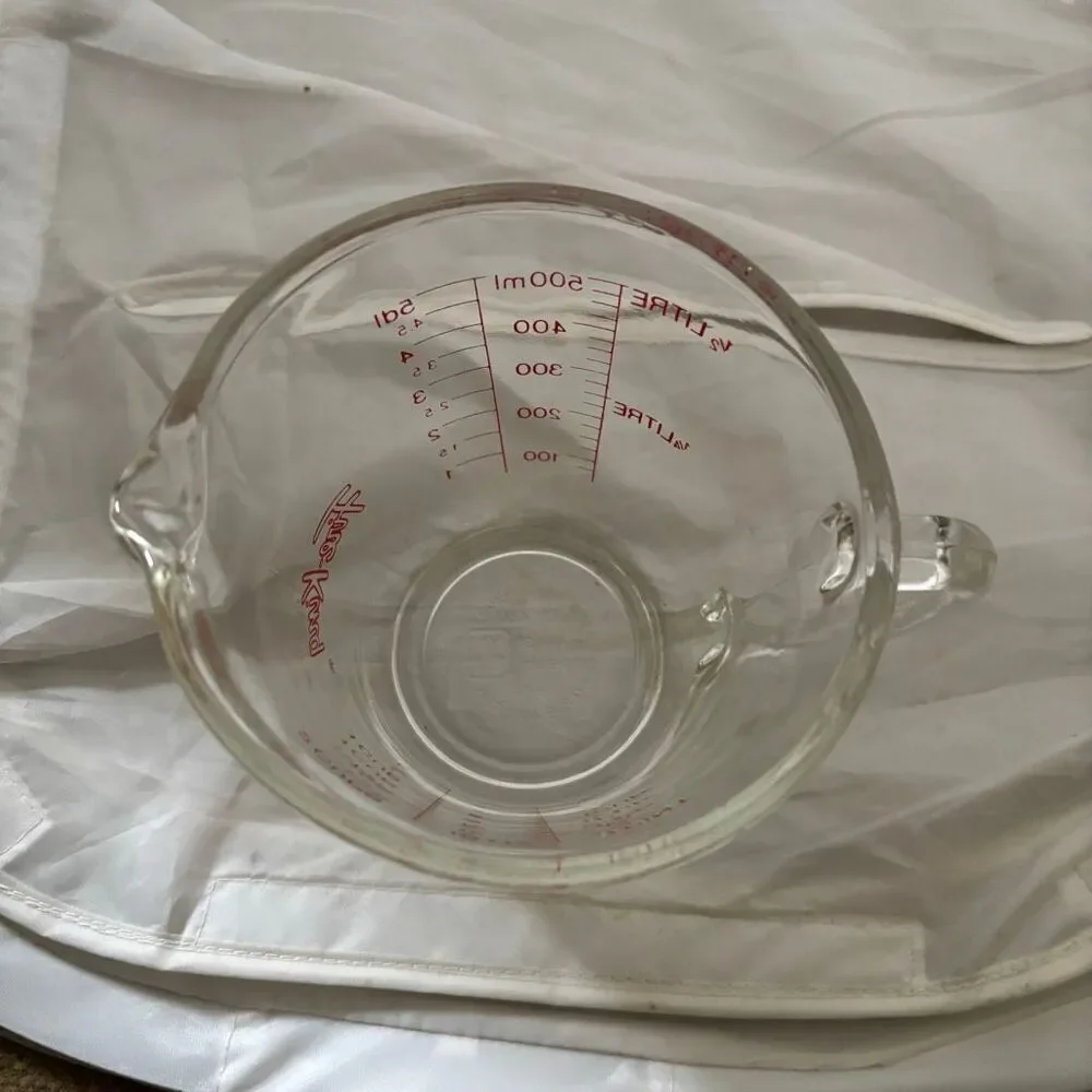 Fire King Anchor Hocking 498 Red Letter 2 Cup Glass Measuring Cup